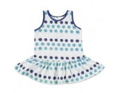 anna & tom Mini Girls Kleid gepunktet blau - Mädchen