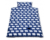 Pinolino Bett- und Kopfkissenbezug für Kinderbetten 2-tlg. Happy Sheep - blau